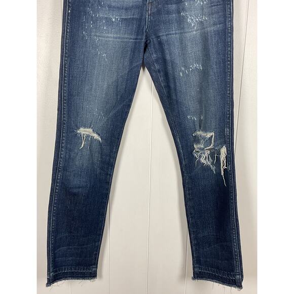 AMO Jeans Womens Babe Into the Blue High Rise Button Fly Cropped Jeans Size 26 - Picture 3 of 9